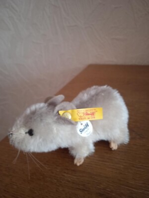 Steiff Maus ''Pieps'', graues Fell aus Mohair, sehr guter Zustand, nicht bespielt.