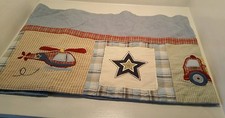 Kidsline Blue/Green Helicopter/Fire Truck/Plane Nursery/Baby Window Valance
