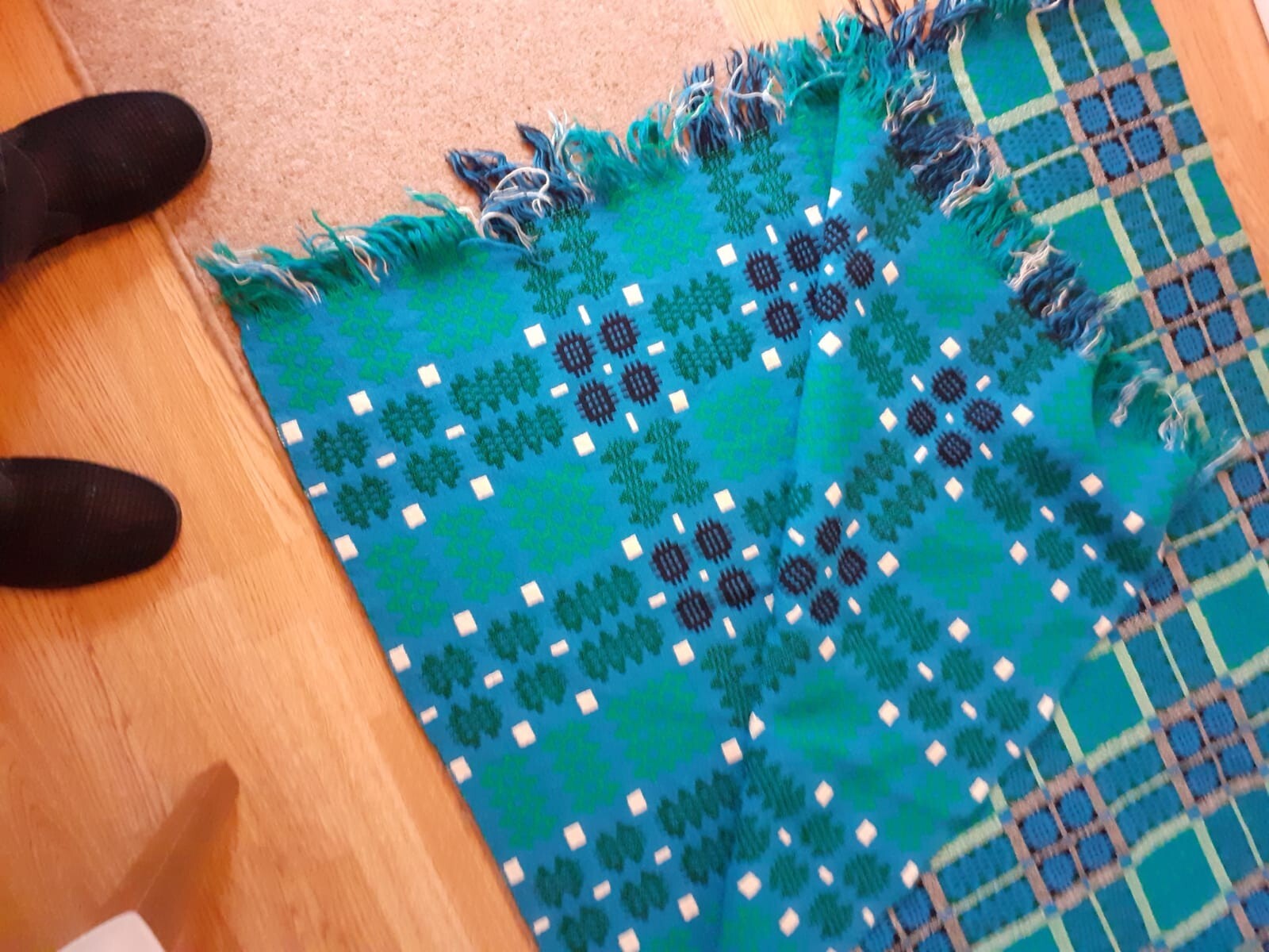 Welsh Tapestry Blanket. Blue. 100 Wool. Reversible eBay