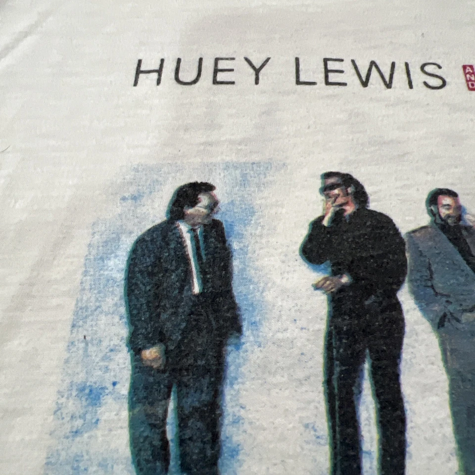 复古“超级罕见”HUEY LEWIS AND THE NEWS EUROPEAN FORE”巡回赛 80 年代 T 恤 — 第 3/4 张图片