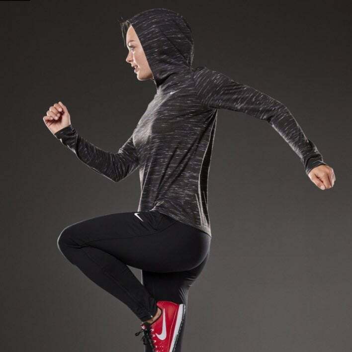 Nike Women's Legend Veneer Black/White Long Sleeve Hoodie (AQ3504010