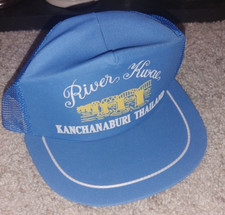 Vintage River Kwai Thailand Foam Mesh Trucker Hat Vacation Travel Souvenir