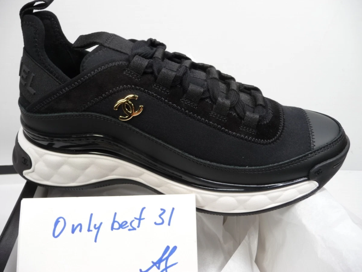 Chanel S22 G35617 black sneakers runners trainers 38.5-39.5 EUR