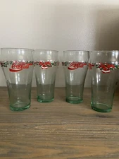 VINTAGE COCA-COLA CHRISTMAS GLASSES SET OF 4