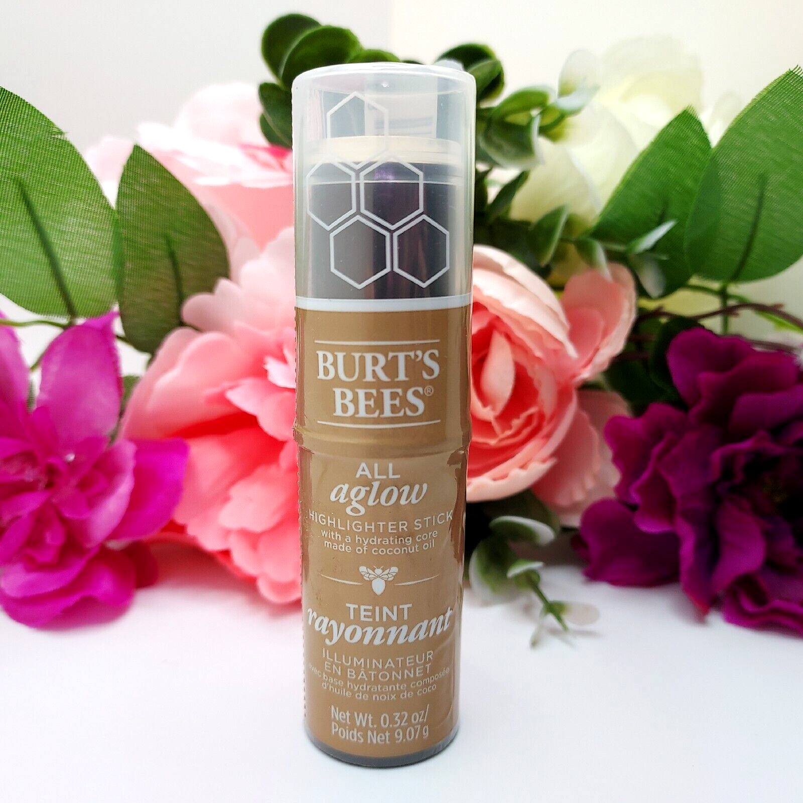Bronzer & Highlighter Stick Burt's Bees All Aglow .32oz Opal Mist NEW Sealed-image