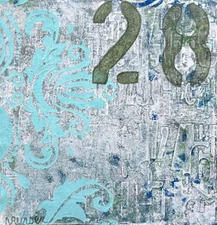 Abstract Painting on Paper, Numeric Painting, Acrylic Painting, Modern Painting