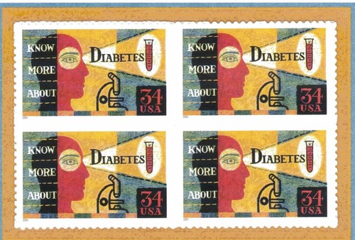 # 622 34c Diabetes Awareness # 3503 2001 USPS PANEL DE SELLOS CONMEMORATIVOS - Imagen 2 de 2