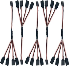 5Pcs JR Y Connector Servo Extension Cable 3 Pin JR Plug Splitters 1 Male to 4 Fe