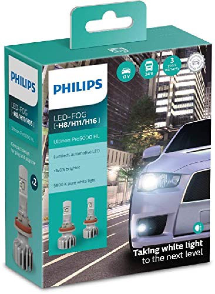Philips Ultinon Pro5000 LED lampadina fari auto (H8/H11/H16), confezione doppia