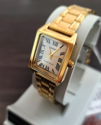 CASIO Woman Metal band Gold Wrist Watch LTP-V007G-9B Original New