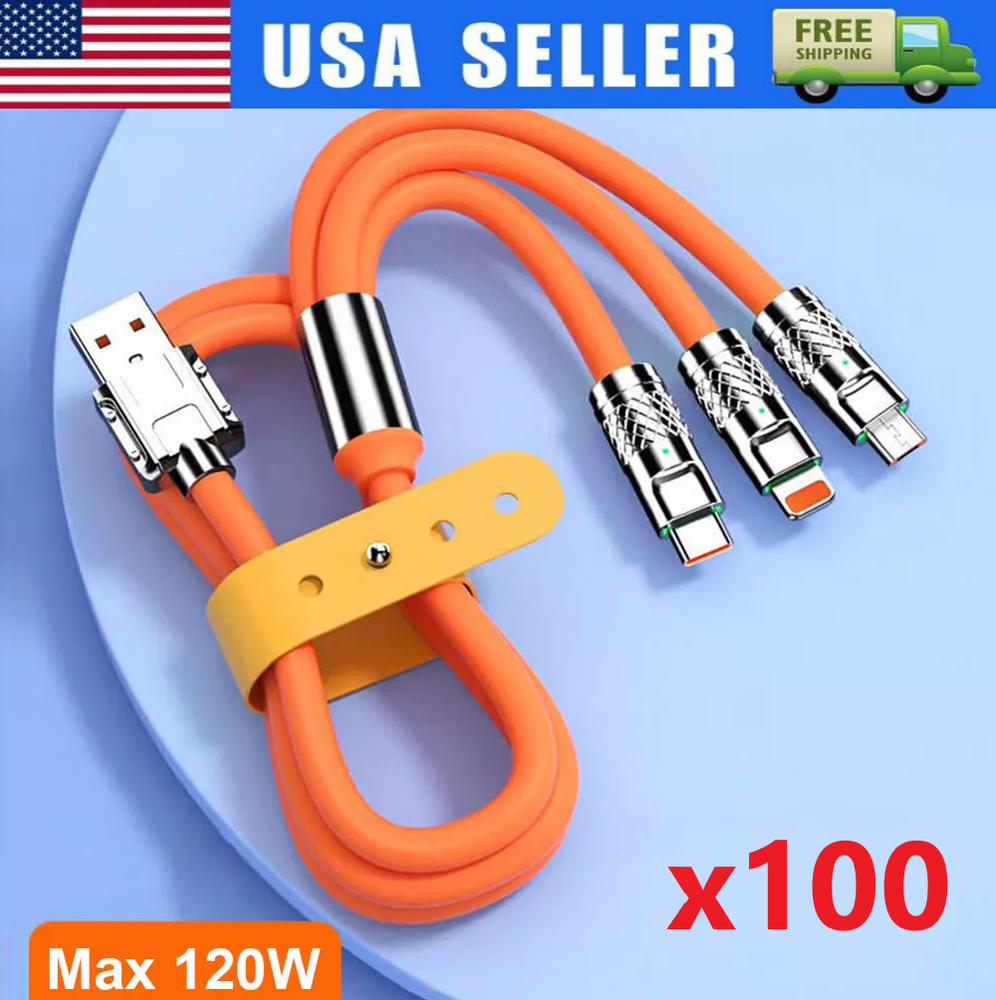 3 in 1 Fast Charging Cable for iPhone Android Type C Micro USB  