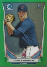 CODY ANDERSON  INDIANS RC 2014 BOWMAN CHROME #BCP20  GREEN REFRACTOR /75