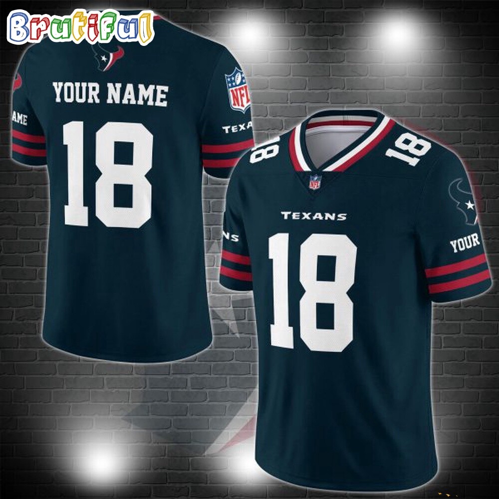 HoustonxTexans Logo Team Custom Football Jersey, Football Jersey Shirt