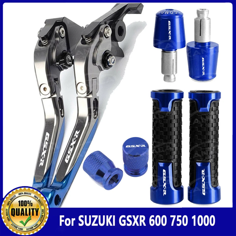 For SUZUKI GSXR 600 750 1000 CNC Motorcycle Brake Clutch Levers Handle Grips Cap - Image 2 of 4