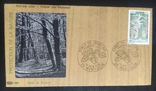 ENVELOPPE 1er JOUR TIMBRE FORÊT DE TRONÇAIS N° 1886 OBLITÉRÉ MONTLUÇON 1976