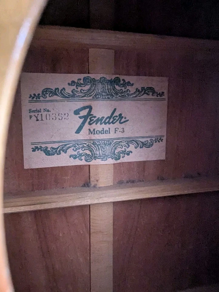 Guitarra acústica Fender F-3 vintage Foto 3 de 4