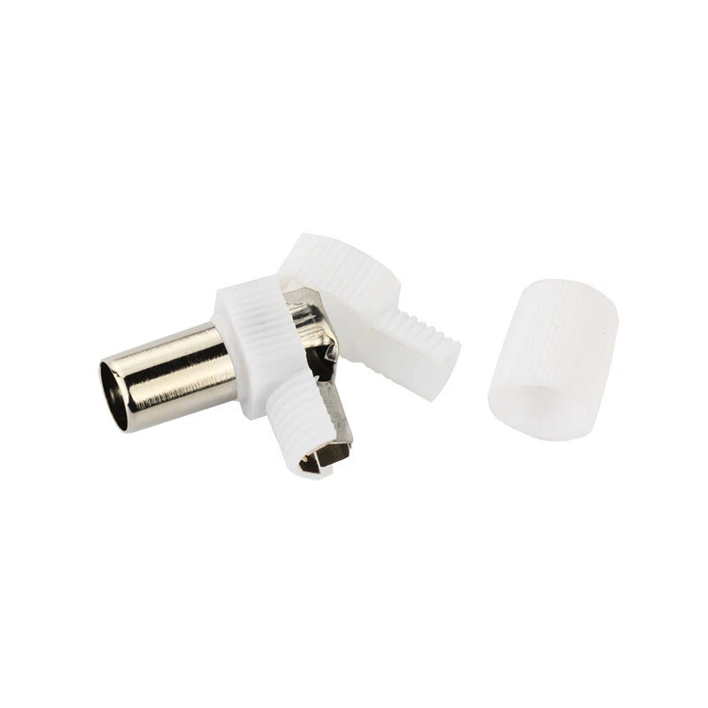 2/5/10X Right Angle 90 Degree F Connector RF Female Coaxial Plug for TV Aerial - Image 2 of 4
