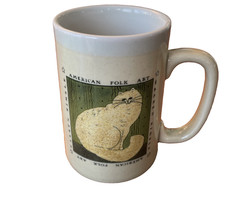 Vintage Otagiri Warren Kimble American Folk Art Cat Large 5" Coffee Mug Japan