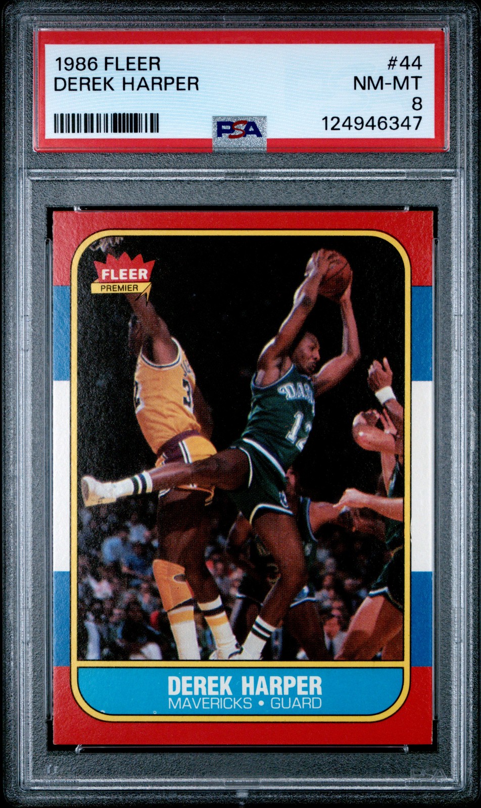 1986 FLEER #44 DEREK HARPER PSA 8