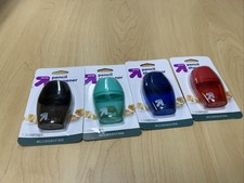 Lot Of 4 Pencil Sharpeners With Plastic Receptacle 4 Colors