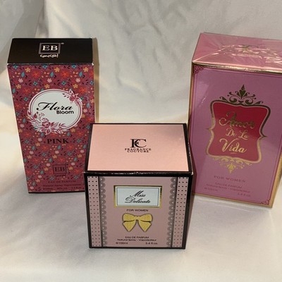 Lot Of 3 Perfumes Miss Delicate Amor De La Vida Flora Bloom 