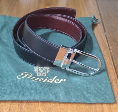 Original Pineider Belt - NEW Never Used - Black/Brown Reversible Leather