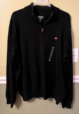 VTG 90's Polo Jeans Co Ralph Lauren Flag Logo XL Black Quarter Zip Sweater NWT