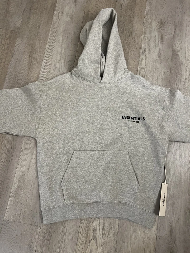 NUEVA Sudadera con Capucha Fear of God Essentials Gris Avena Oscuro Talla Pequeña Auténtica✅ Foto 2 de 4