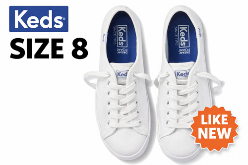 Keds Women’s White Sneakers Size 8 Classic Lace Up Casual Shoes Dream Foam EUC