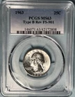 1963 Washington Quarter Type B Reverse FS-901 PCGS MS63