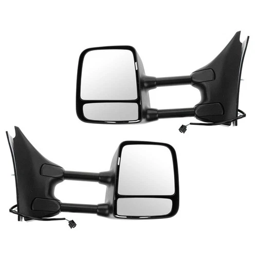 Tow Mirror Power Heated Textured Black Chrome Pair Set for Nissan Suzuki New