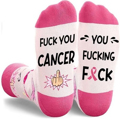 Breast Cancer Patient Survivor Fundraiser Charity Pink Novelty Socks Gift