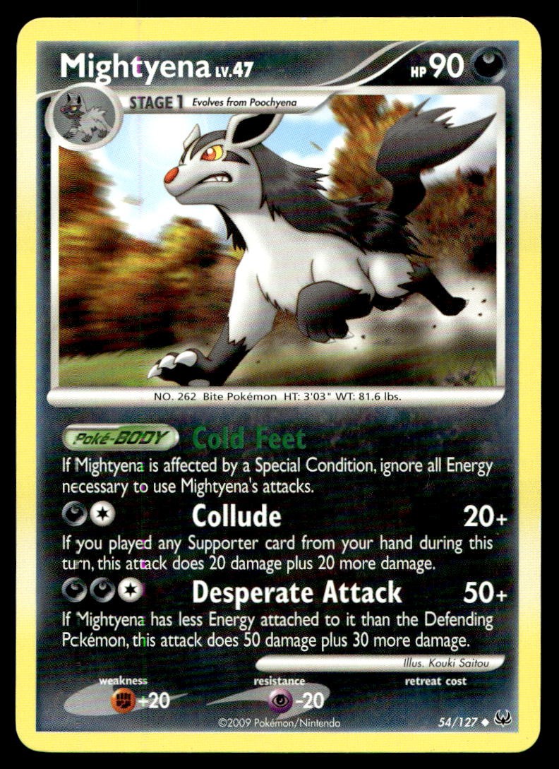 Mightyena Platinum Uncommon 54/127 2009 Pokemon TCG