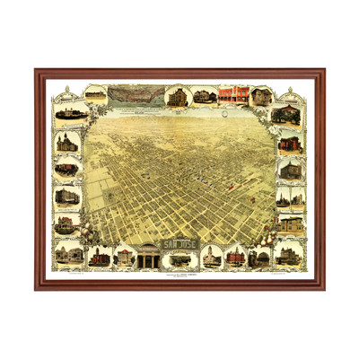 Old Map of San Jose, CA 1901 - Vintage San Jose California A
