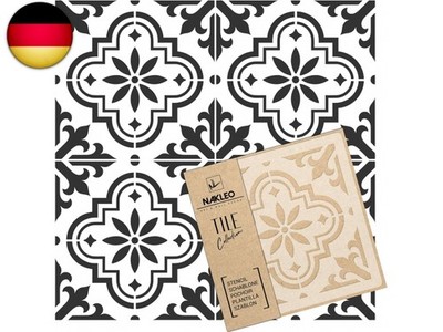 NAKLEO Fliesen Schablone zum Malen 10x10 cm, Valetta Spanische Maurische Blume