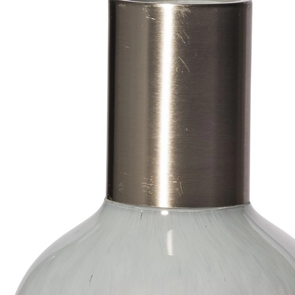 Jarrón de mesa de cristal cilíndrico abstracto marrón de 16" Foto 3 de 4