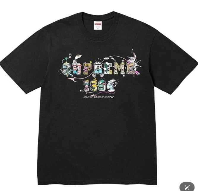 authentique t shirt universitaire 24ss supreme XXL noir neuf jamais utilisé