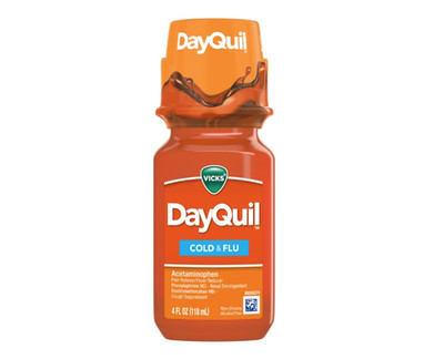 MED VICKS DAYQUIL COLD & FLU LIQUID 4OZ | 1CT BOTTLE   NON-DROWSY   FREE SHIPPIN
