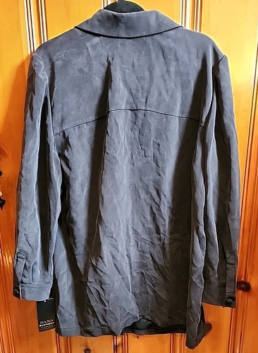 Dana Buchman Black Buttoned Shirt Ladies Size 16, 100% Silk, NWT - Picture 4 of 5