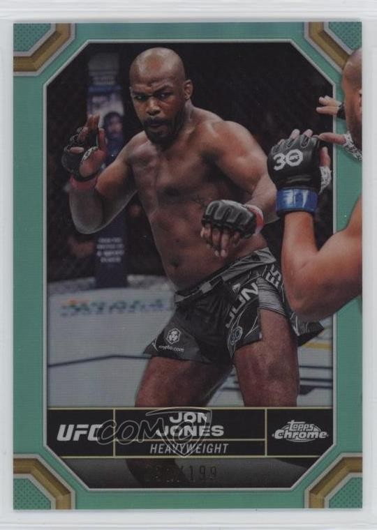 2024 Topps Chrome UFC Aqua Refractor 32/199 Jon Jones #97 1d77