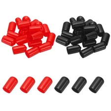 13mm ID Rubber End Caps, 40 PCS Rubber Caps High Temp Rubber Tips, Black Red