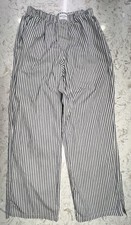 Speltham London Unisex Stripe Cotton Lounge Pants, Pockets, Size S White Blue