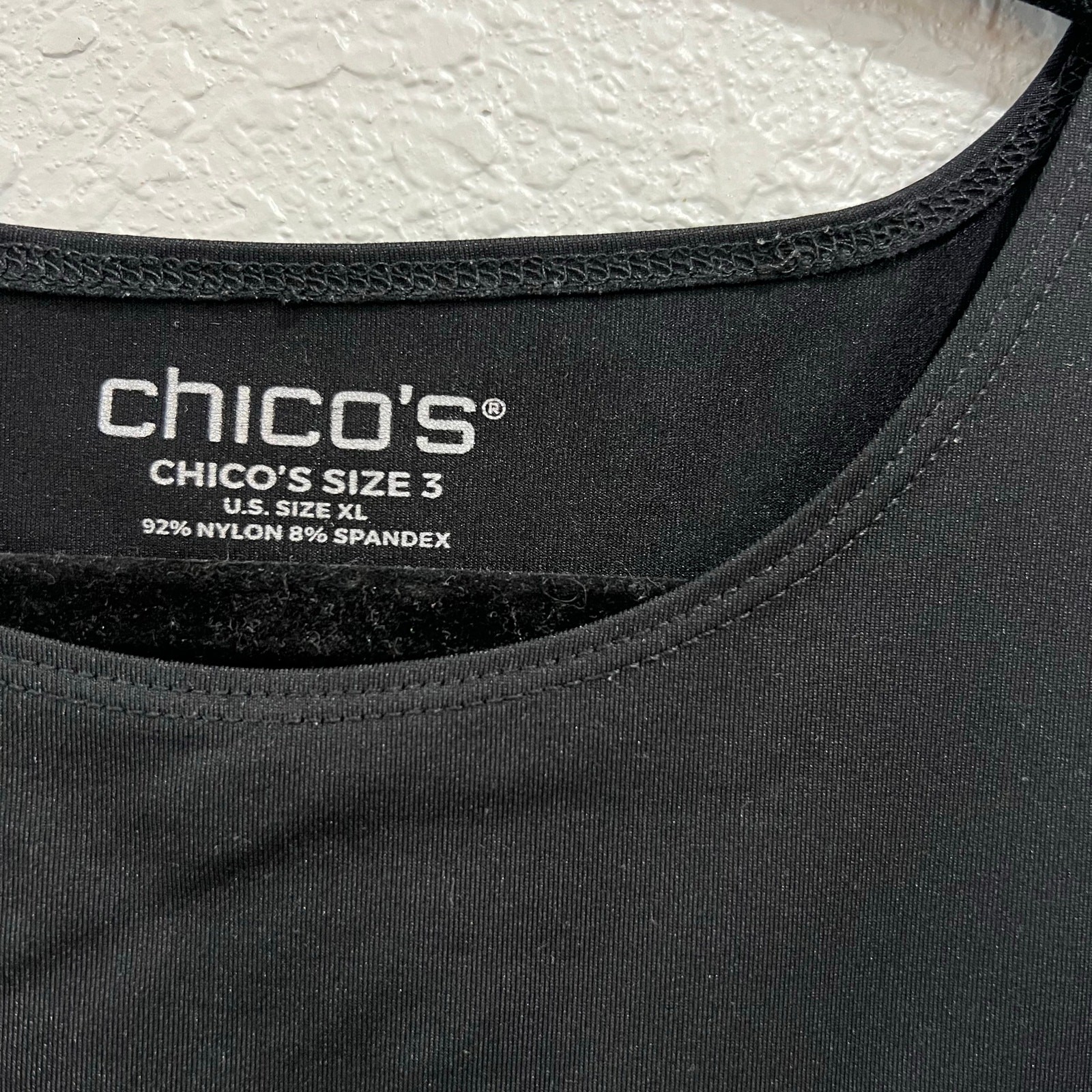 Chico's Solid Black Basic Stretch Tank Top Size XL - image 2