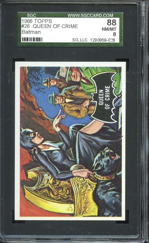 1966 Topps Batman Black Bat #26 Queen of Crime — SGC 8