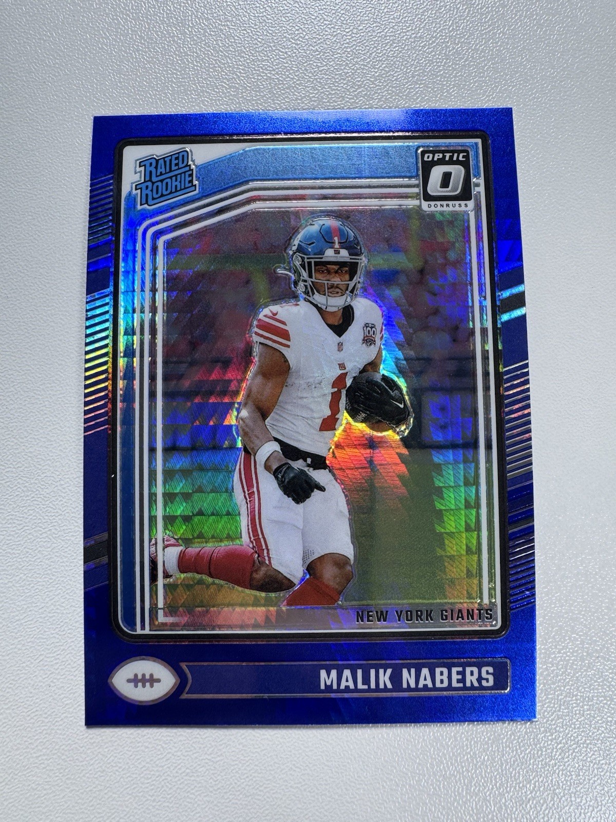 2024 Donruss Optic Malik Nabers Blue Hyper Rated Rookie #271 New York Giants