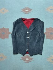 Vintage 50s 60s corduroy vest jacket reversible kids size youth black red