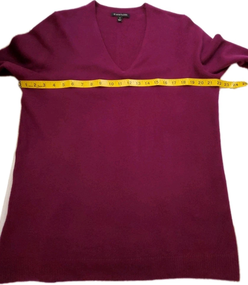 Suéter 100% Cachemira Cuello en V Talla 1x Magenta 41 Espino Foto 3 de 4