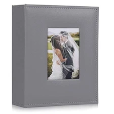 RECUTMS Photo Albums 4x6 Photos 200 Pocket Black Pages Album PU Leather Slip In