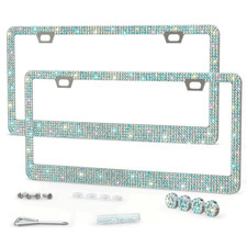 2 Pack Bling License Plate Frames For Women Sparkling Rhinestone 12.16x6.18 Inch 2 Pack Bling License Plate Frames For Women Sparkling Rhinestone 12.16x6.18 Inch