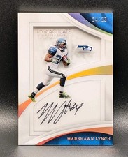 Marshawn Lynch 2017 Immaculate Shadowbox /25 Auto On Card RARE Seahawks 